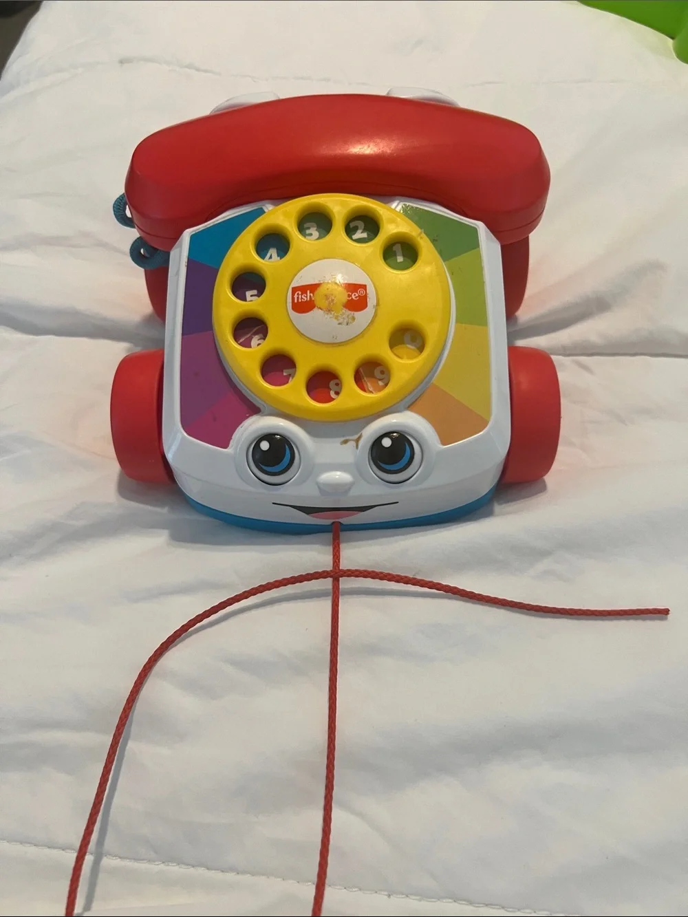 2015 Fisher-Price Red and Yellow Classic Pull-Along Phone Toy